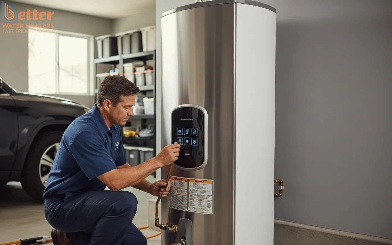 Professional Bay Area water heater replacement installation of a hybrid heat pump unit