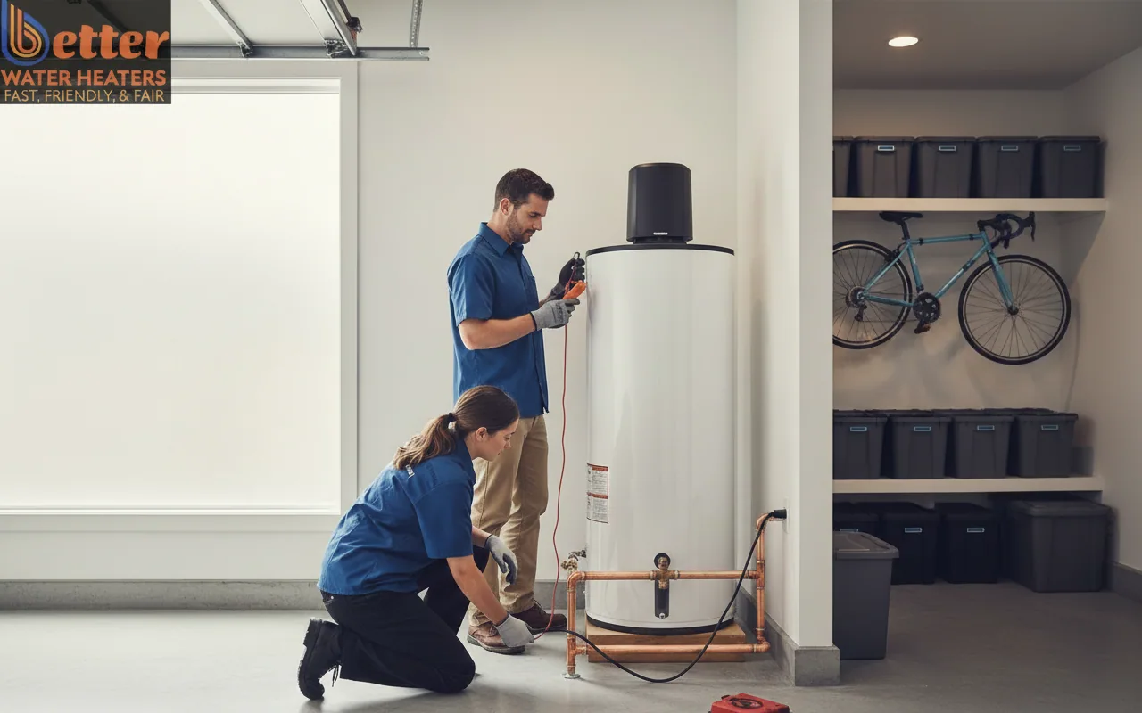 A professional 120-volt heat pump water heater installation as part of a home electrification roadmap