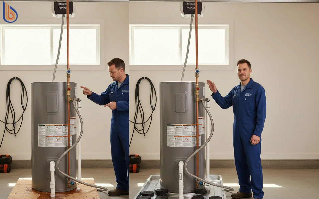 Professional heat pump noise levels reduction installation with vibration pads