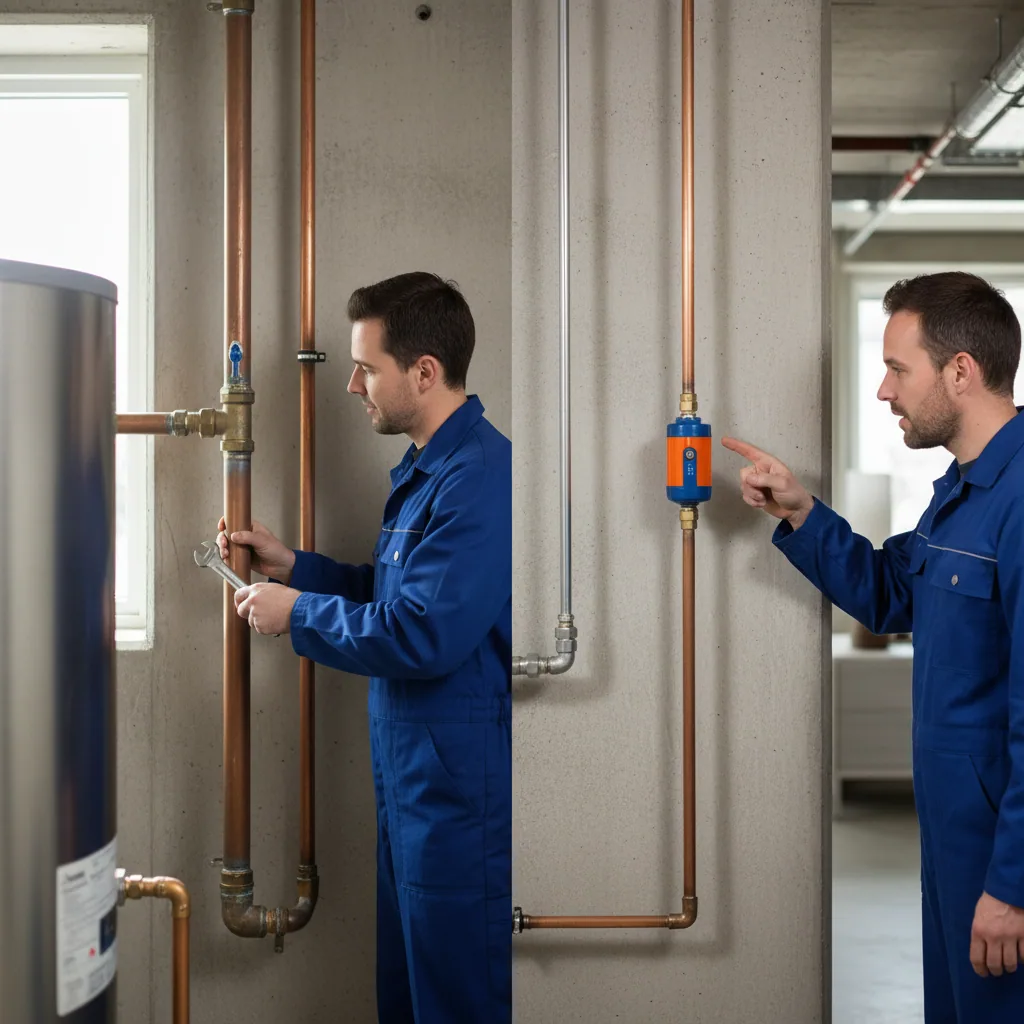 Infographic comparing expensive gas line upsize vs affordable pressure regulator