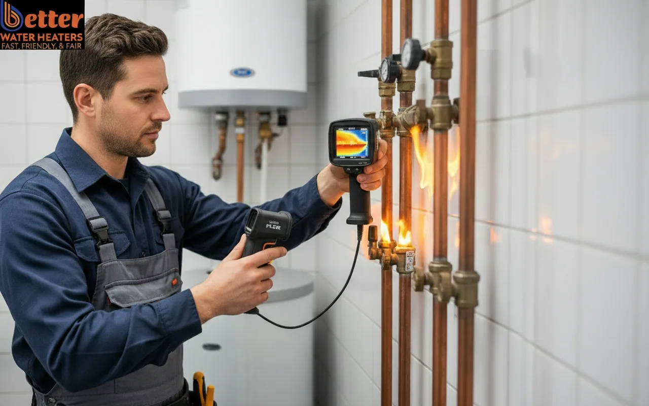 Professional thermal mapping of multi-unit water heating pipes in a Bay Area residence