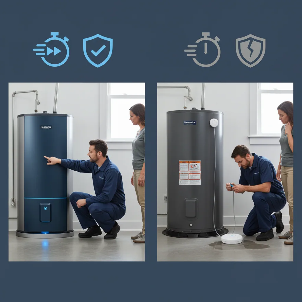 Infographic comparing integrated vs add-on smart leak detection reliability