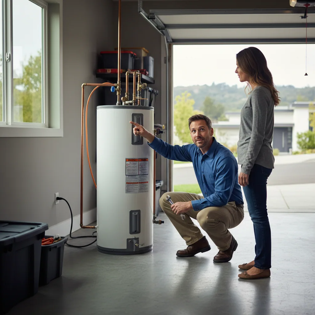 Professional diagnostic for discolored water heater water in a Bay Area home
