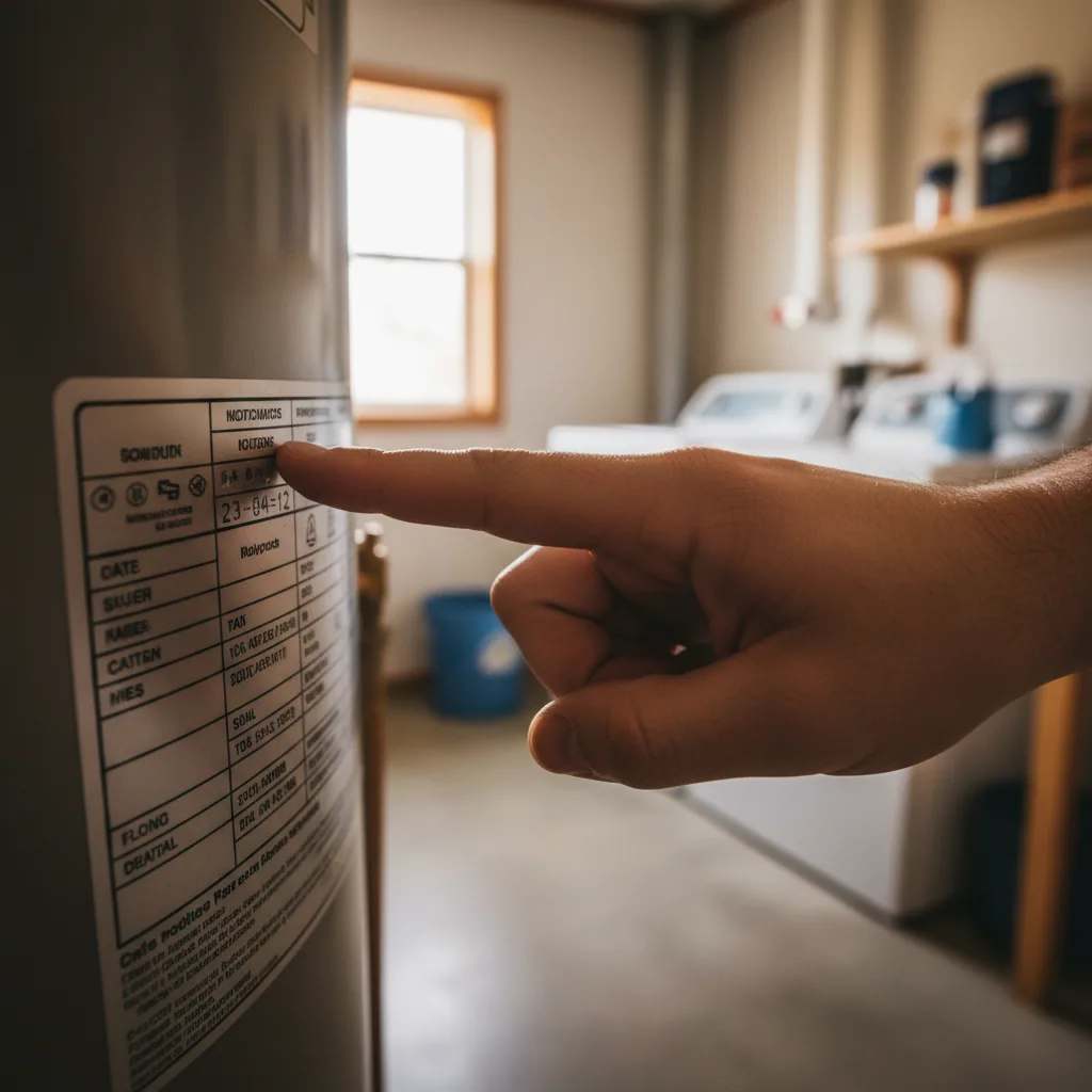 Checking the age of a unit to estimate water heater replacement cost