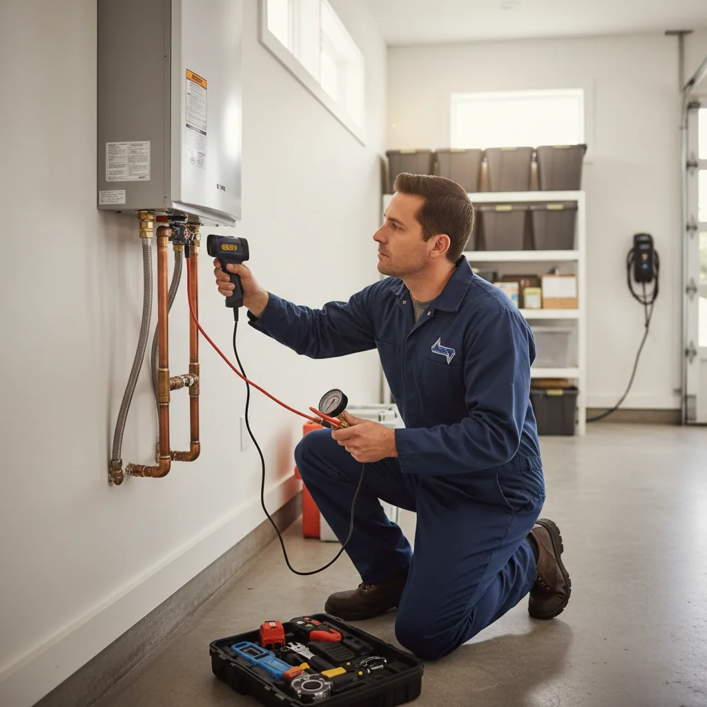 San Jose water heater specialists inspecting a home plumbing system