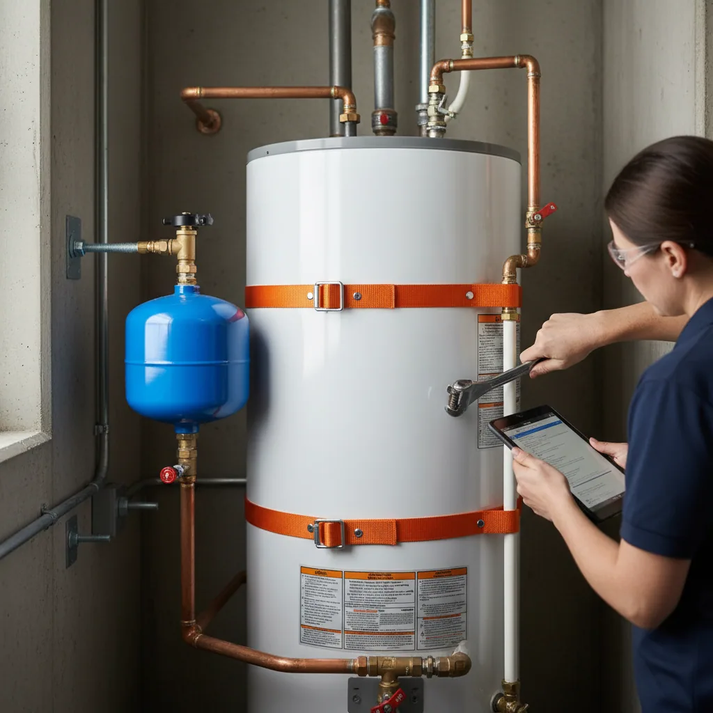 Professional water heater installation meeting Bay Area plumbing code compliance standards