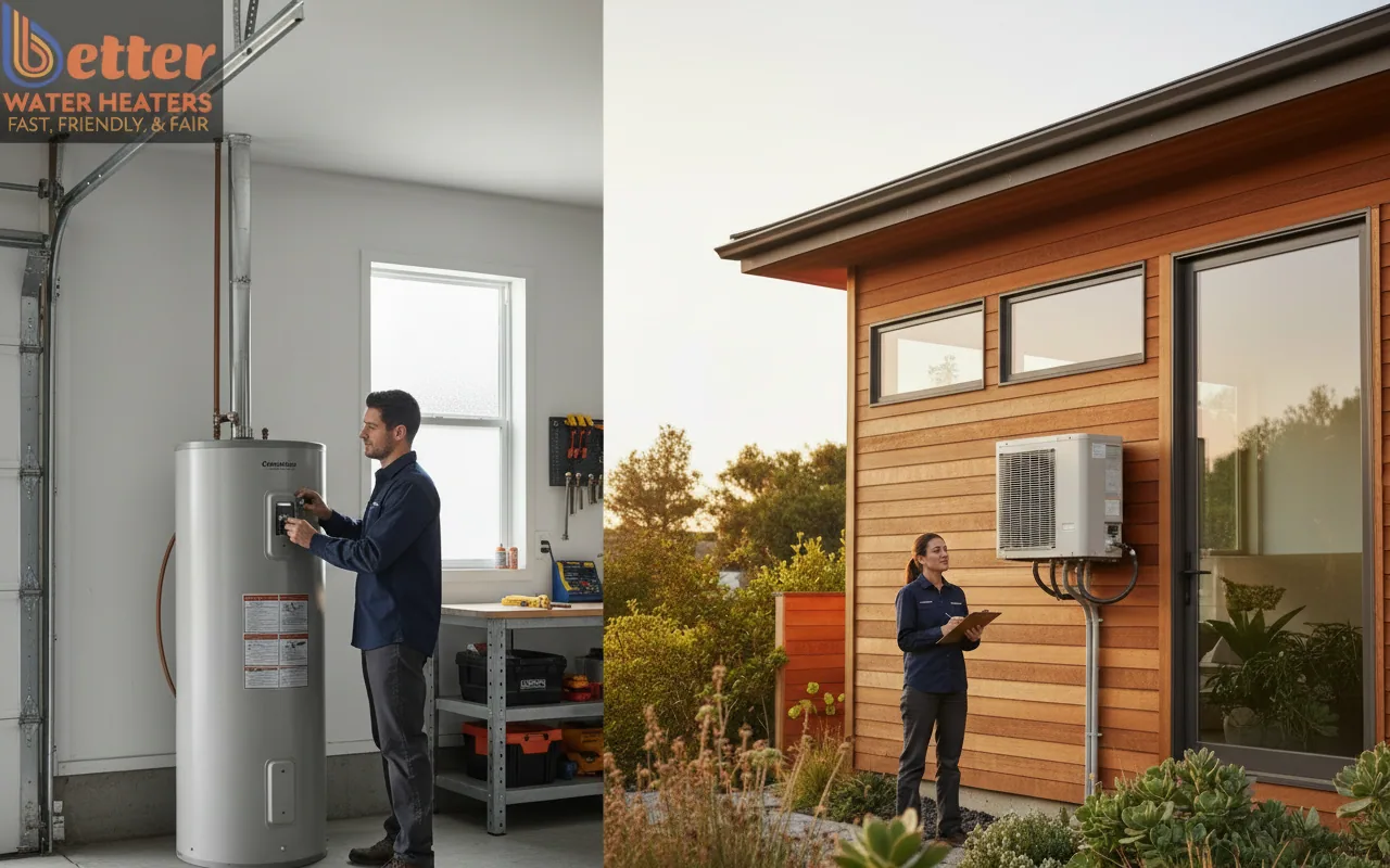 Comparison of integrated vs split-system heat pump water heater installation