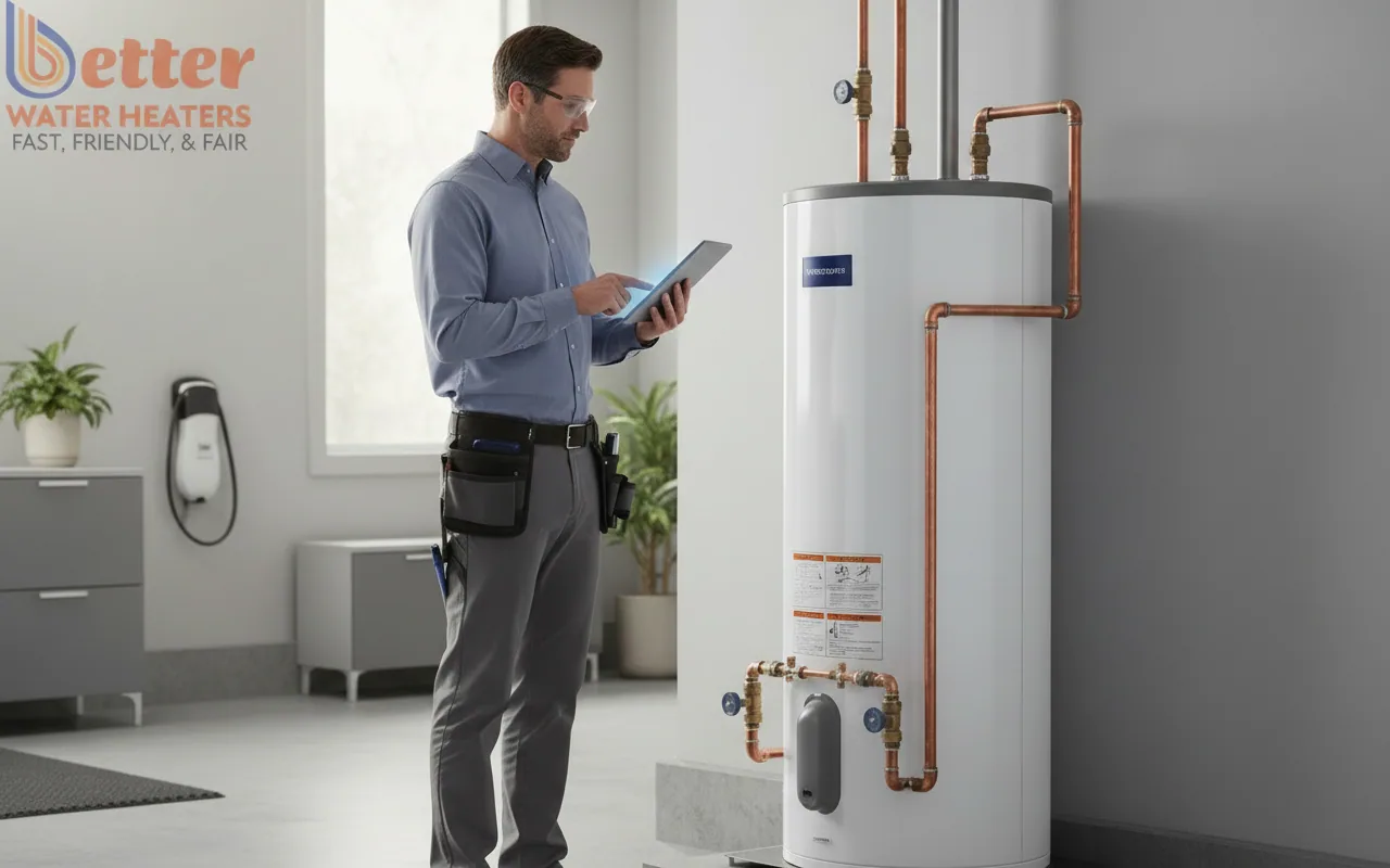 Professional technician checking for heat pump installation errors in a San Jose home