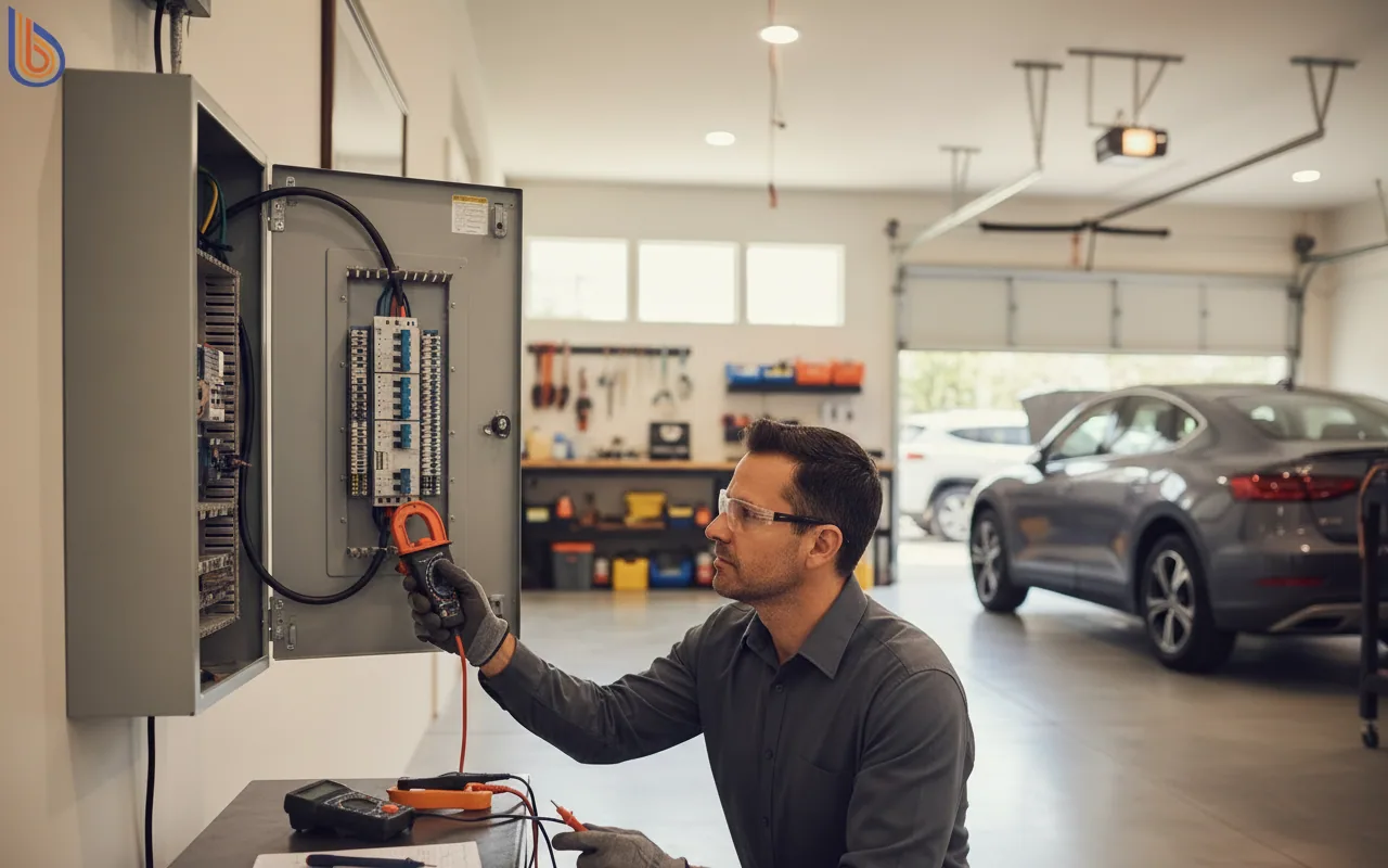 Electrician checking panel for 2027 gas water heater regulations compliance