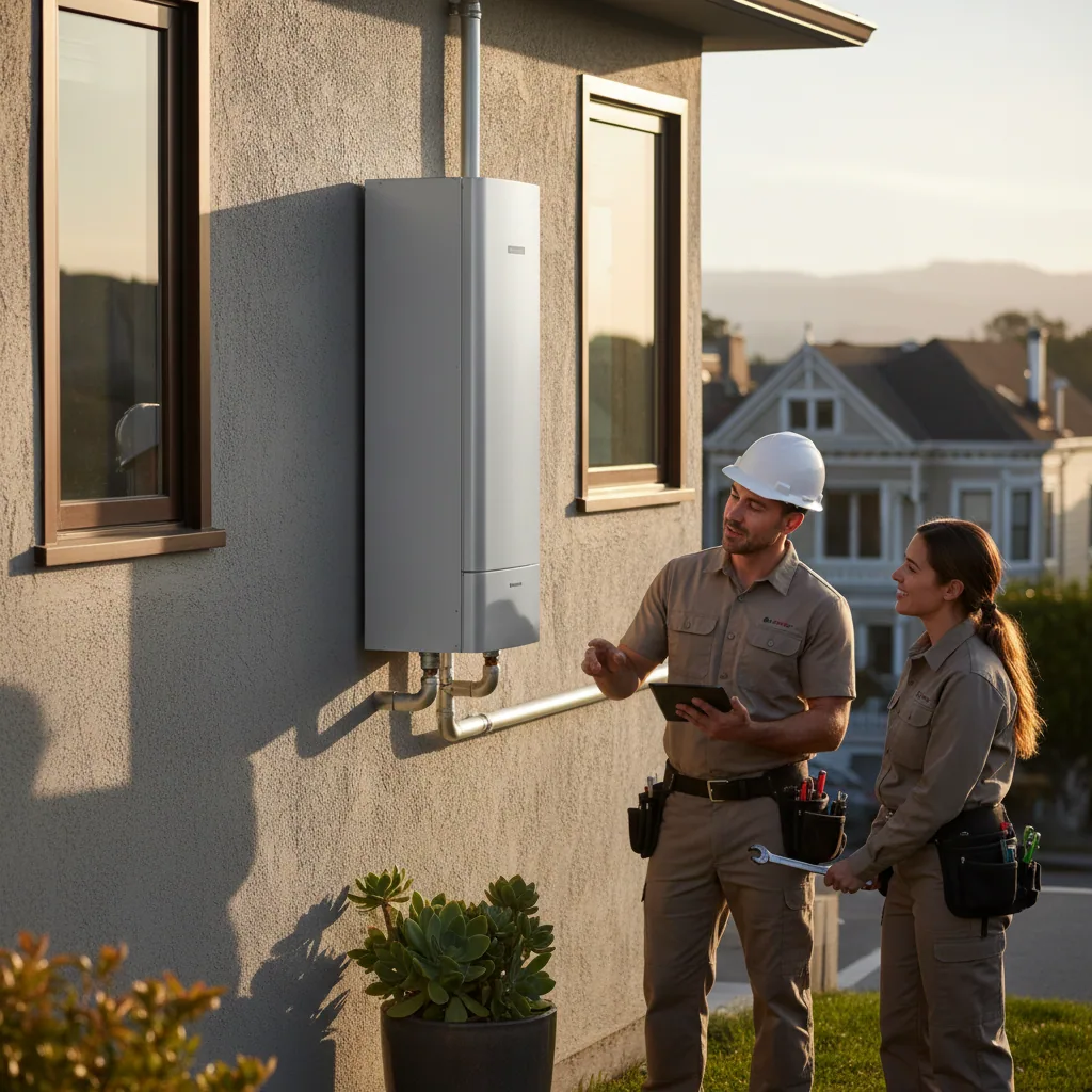 Slimline outdoor condenser for a split-system heat pump water heater