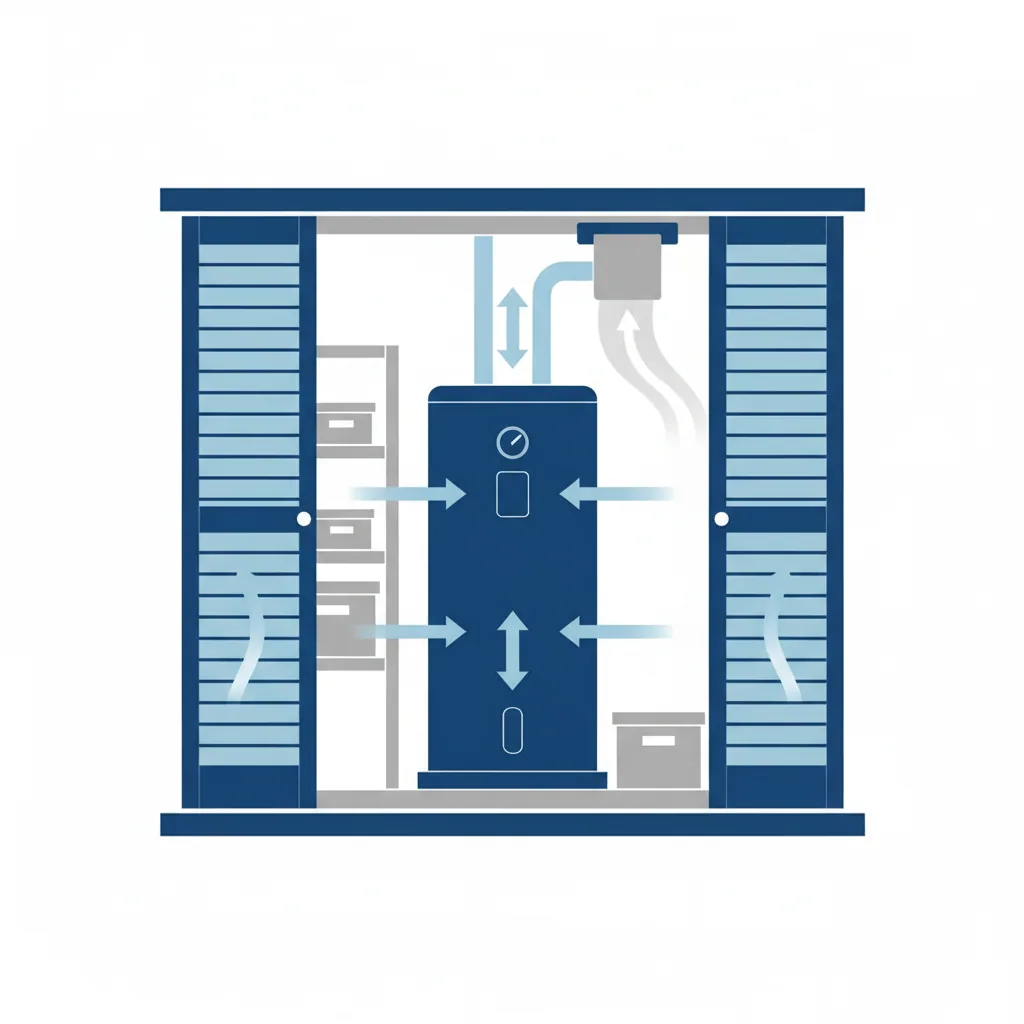 Diagram of airflow requirements for water heater performance
