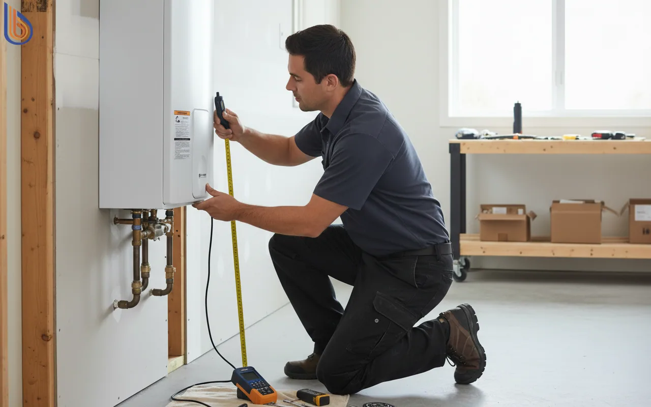 Technician performing a 3-stage ventilation audit for a garage conversion