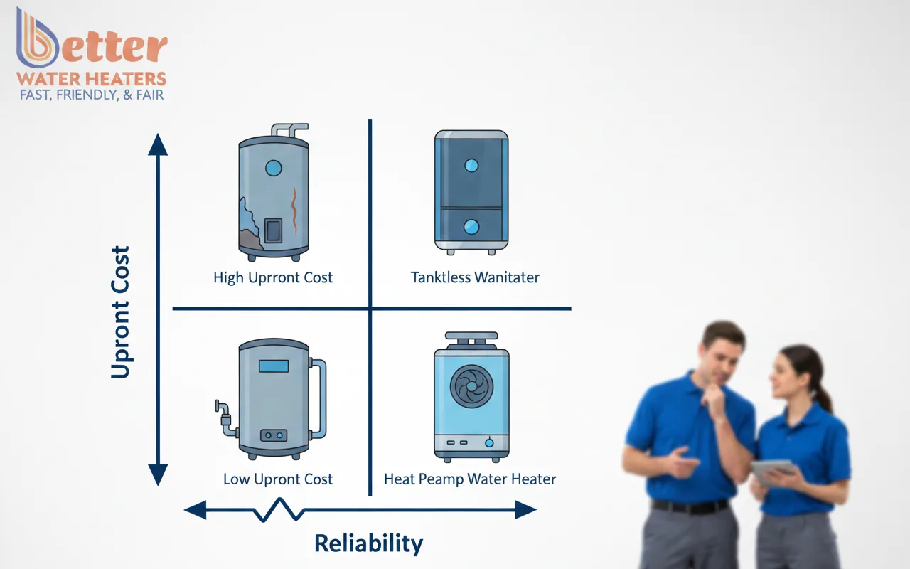 4-Quadrant Reliability Matrix for water heater warranty comparison