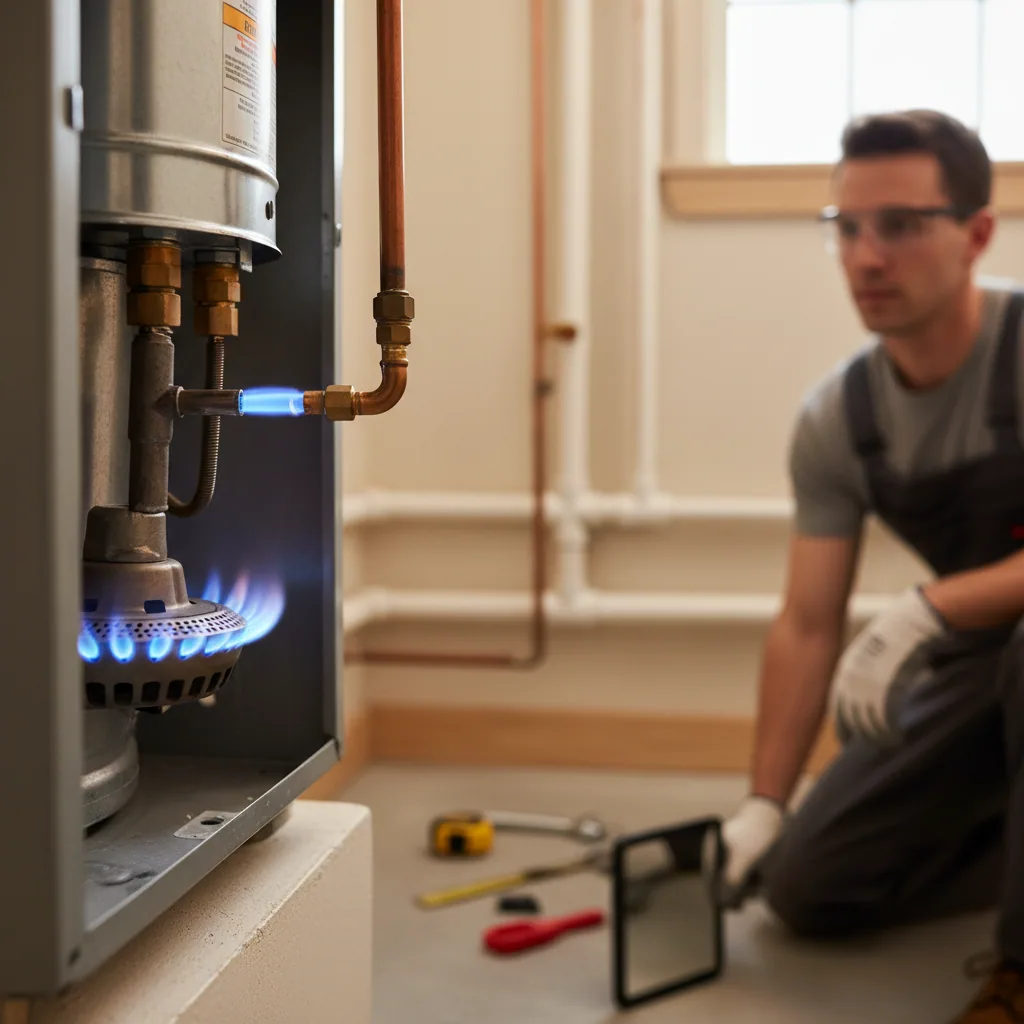 Gas water heater pilot light showing no hot water fix