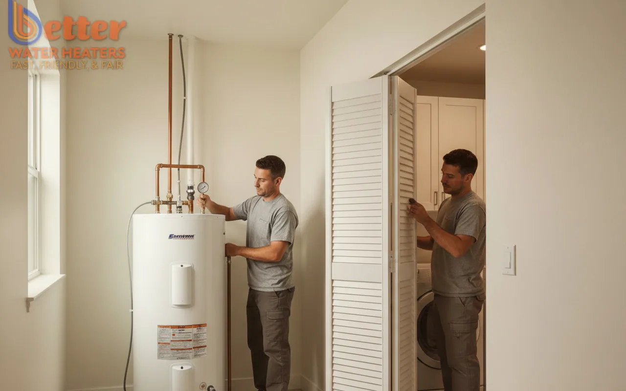 A professional installation showing heat pump ventilation requirements in a residential home