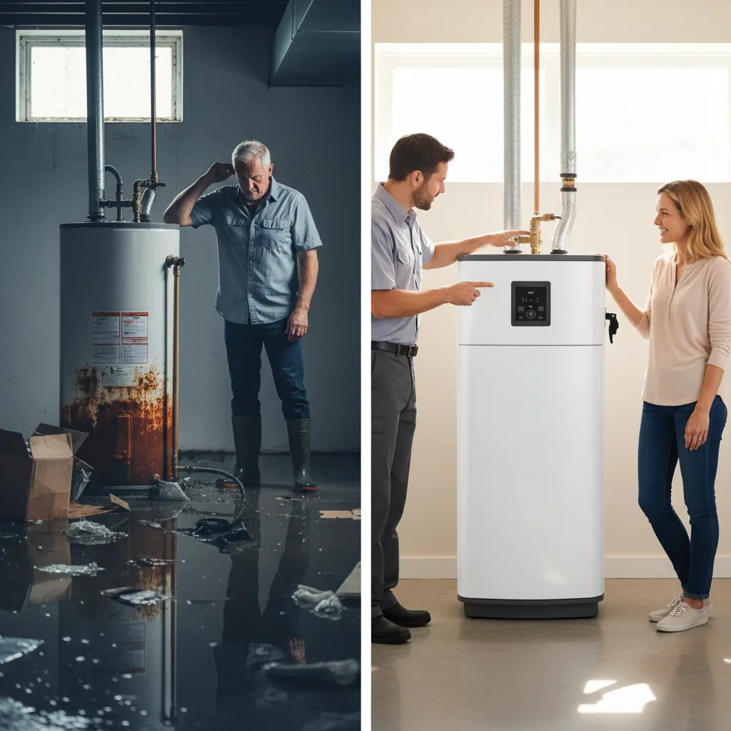 Comparison between emergency water heater replacement costs and planned appliance upgrade savings