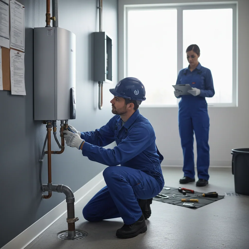 Infographic showing the 4-Quadrant Framework for water heater compliance.