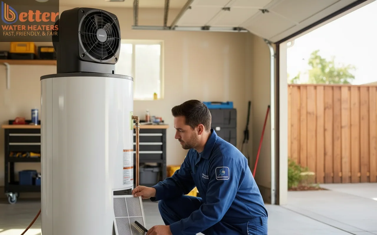 Professional heat pump maintenance being performed by a specialist in the Bay Area