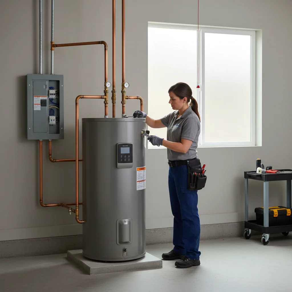 Professional installation of a heat pump water heater in a Bay Area home to comply with 2027 gas water heater ban