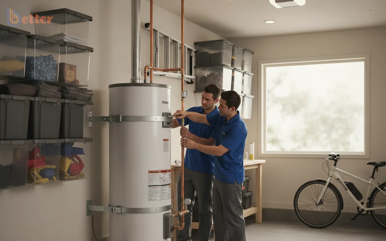 Professional installation of a heat pump water heater in a Bay Area home to improve home appraisal value