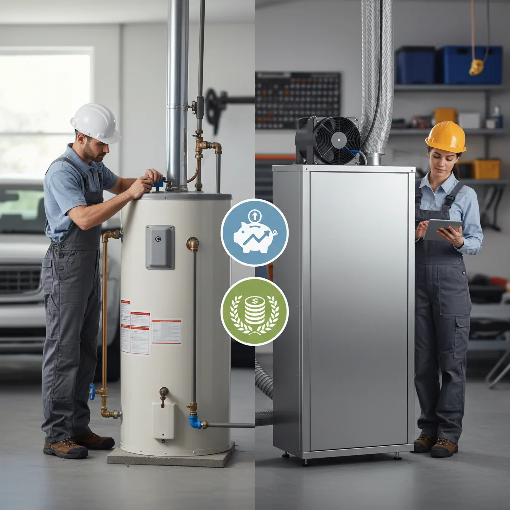 Comparison of traditional vs heat pump water heater maintenance and ROI