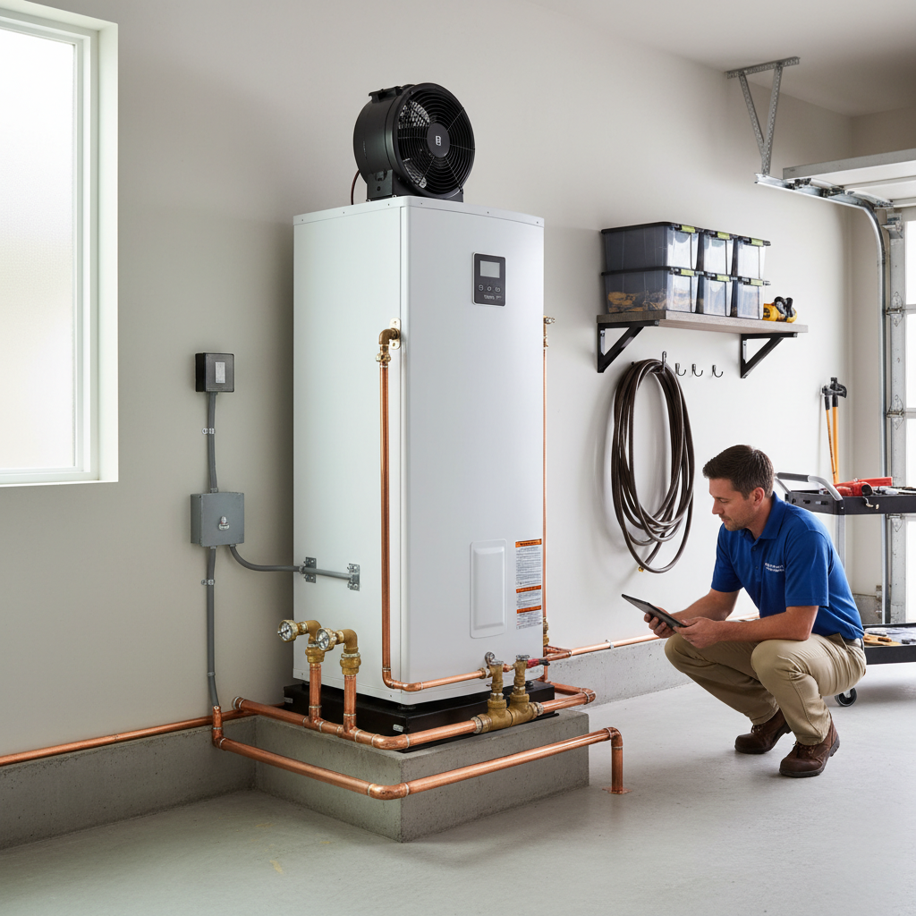 Modern heat pump installation preparing for the 2027 gas water heater ban