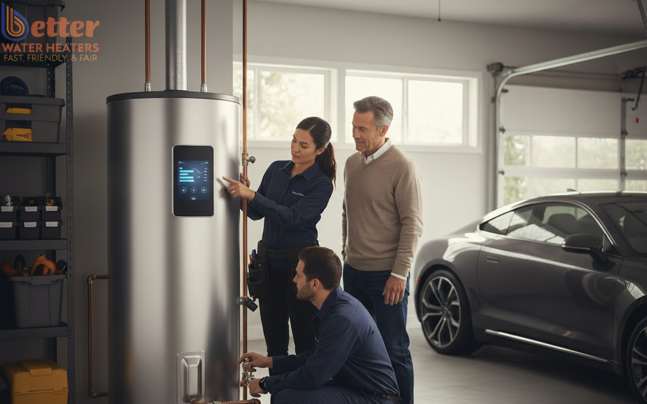 Professional installation of a heat pump water heater to comply with the 2027 gas water heater ban