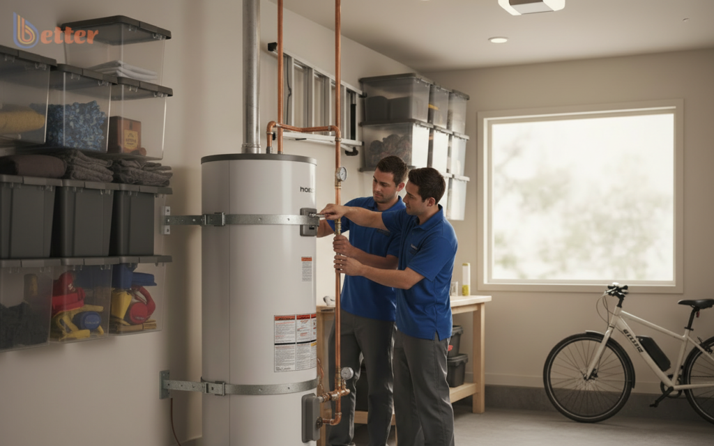 Professional installation of a heat pump water heater in a Bay Area home to improve home appraisal value
