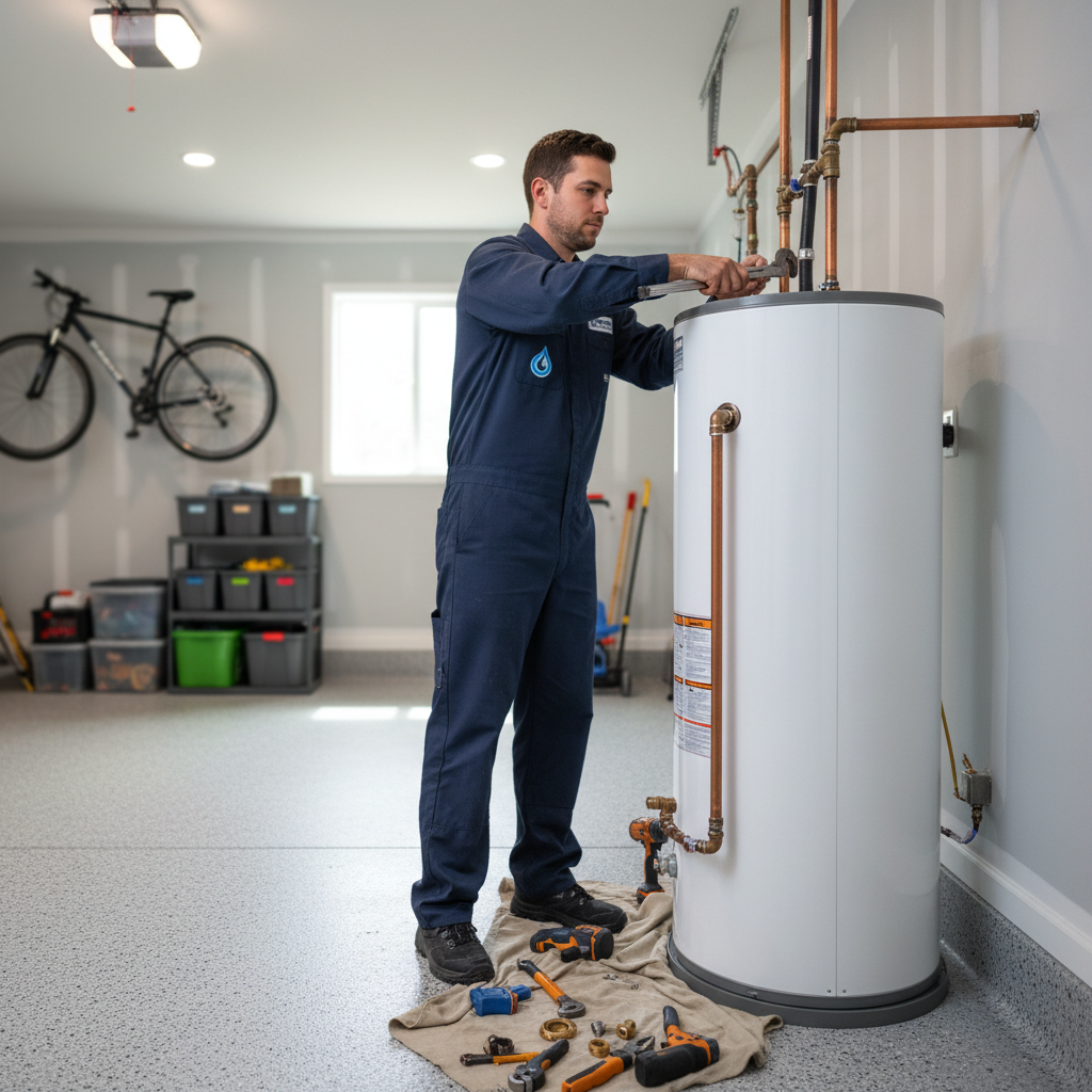 Expert ADU Water Heater Installation Professional installation of a heat pump water heater for a Bay Area ADU project.