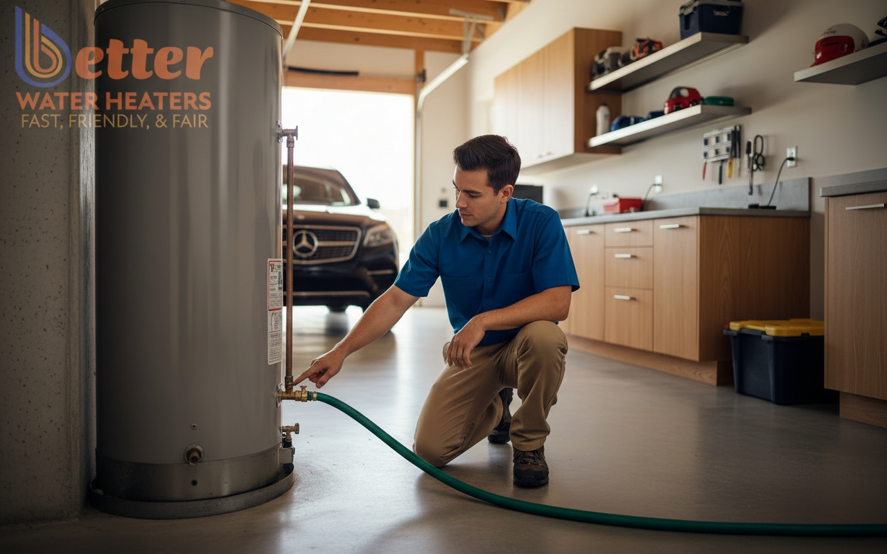 Professional water heater maintenance Bay Area showing a sediment flush 101 procedure