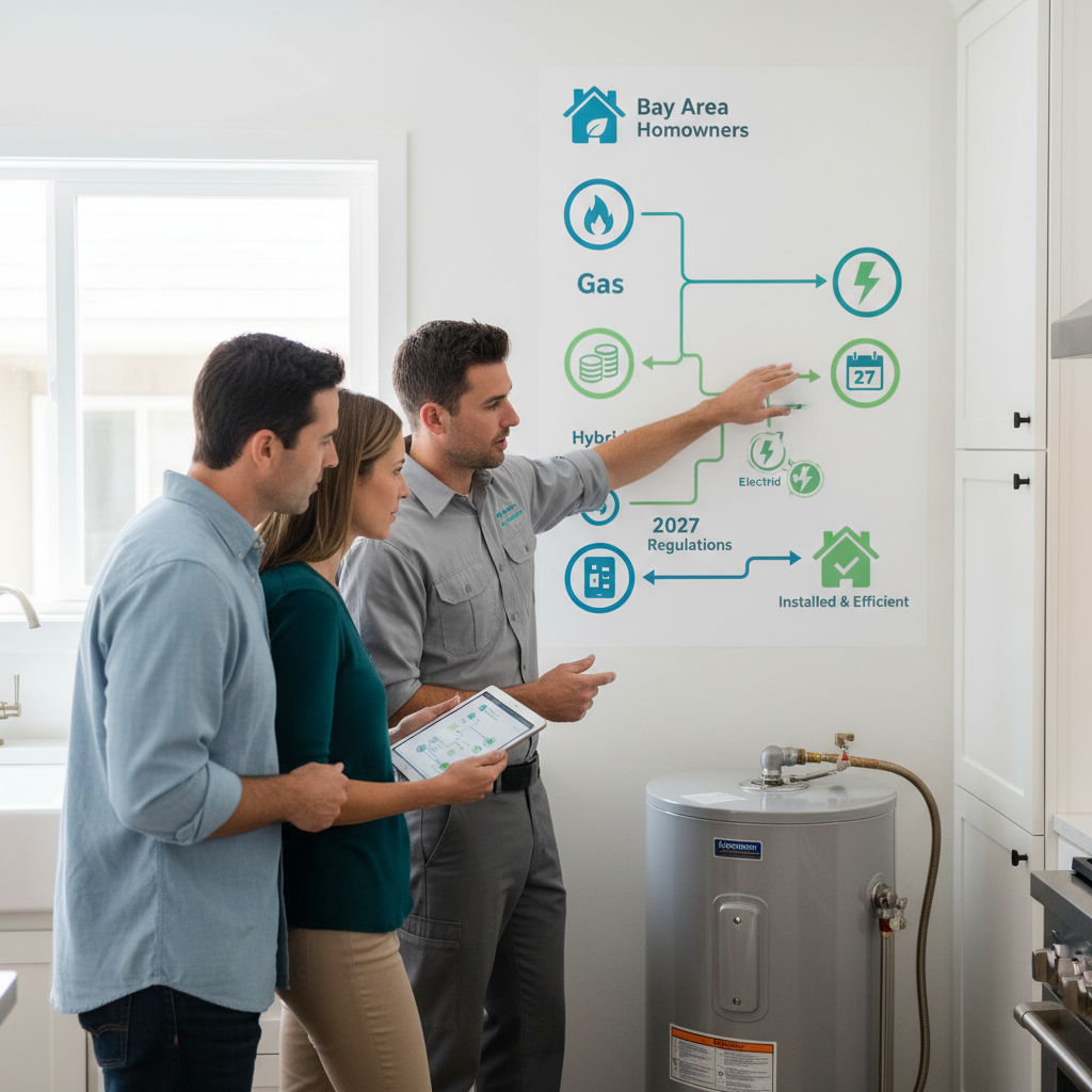Hybrid water heater framework decision matrix for Bay Area homeowners