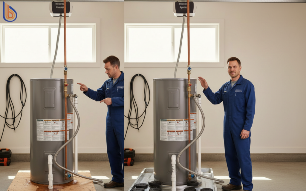 Professional heat pump noise levels reduction installation with vibration pads