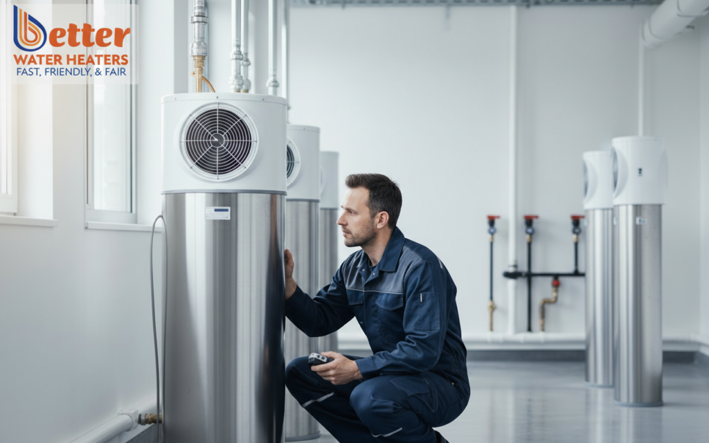 Professional multi-unit water heater retrofit installation in a Bay Area apartment building