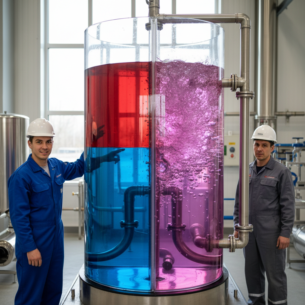 Infographic showing thermal stratification disruption in a water heater tank caused by a hot water recirculation loop.