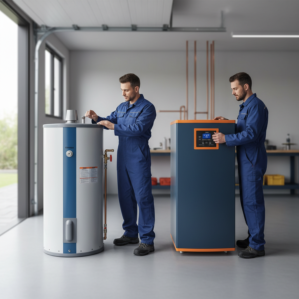 Infographic comparing gas vs heat pump water heater recovery rates