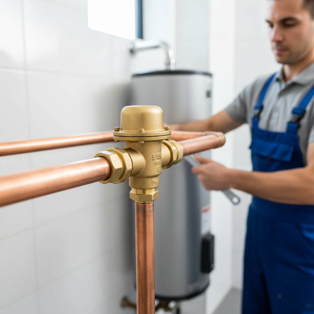 Professional installation of a water pressure regulator for home protection