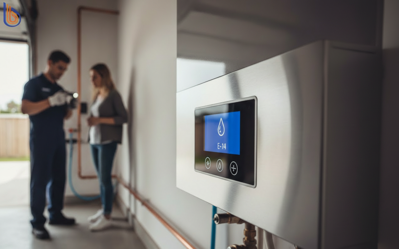 Integrated leak detection alert on a smart water heater control panel