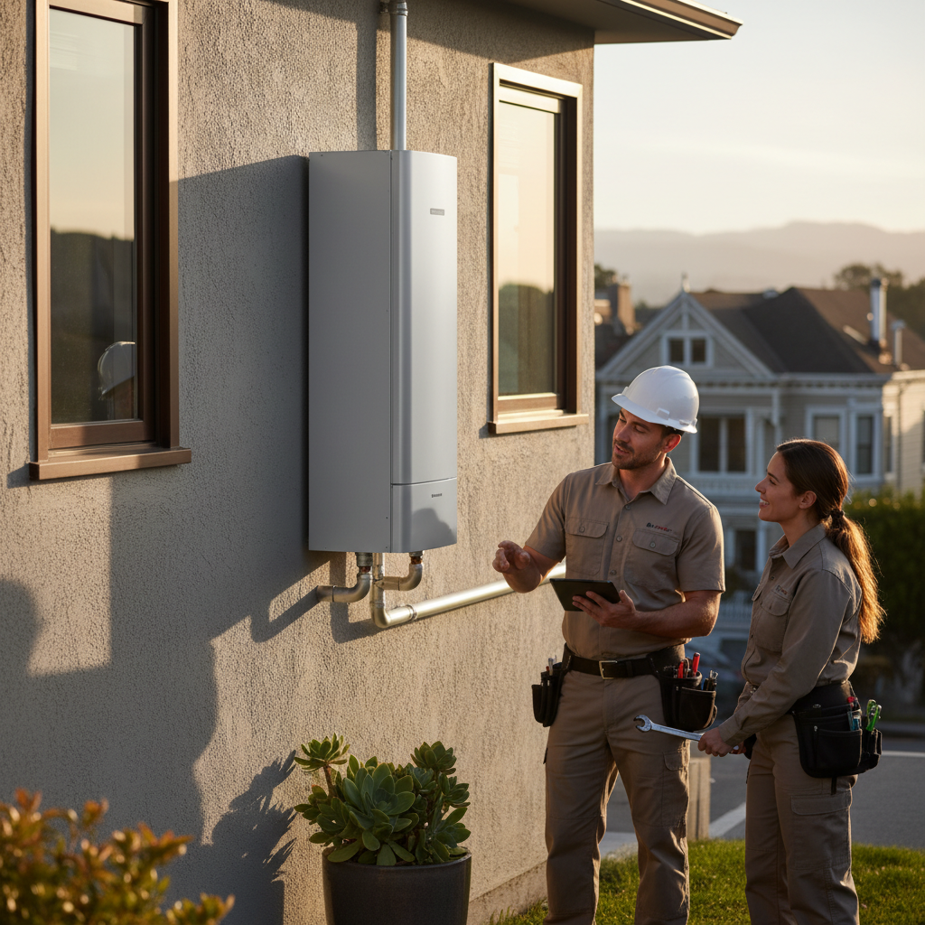 Slimline outdoor condenser for a split-system heat pump water heater
