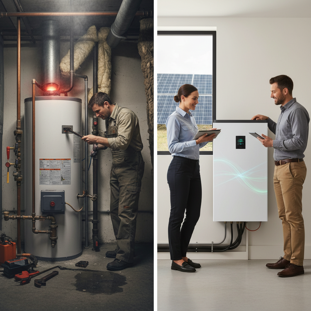 Comparison of traditional water heating vs the 3-stage load shifting framework