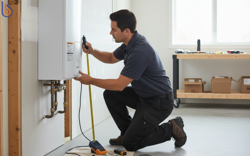 Technician performing a 3-stage ventilation audit for a garage conversion
