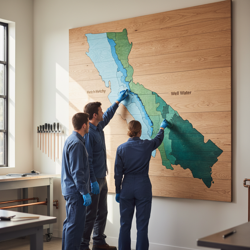 Bay Area water hardness map for aluminum vs magnesium anode selection
