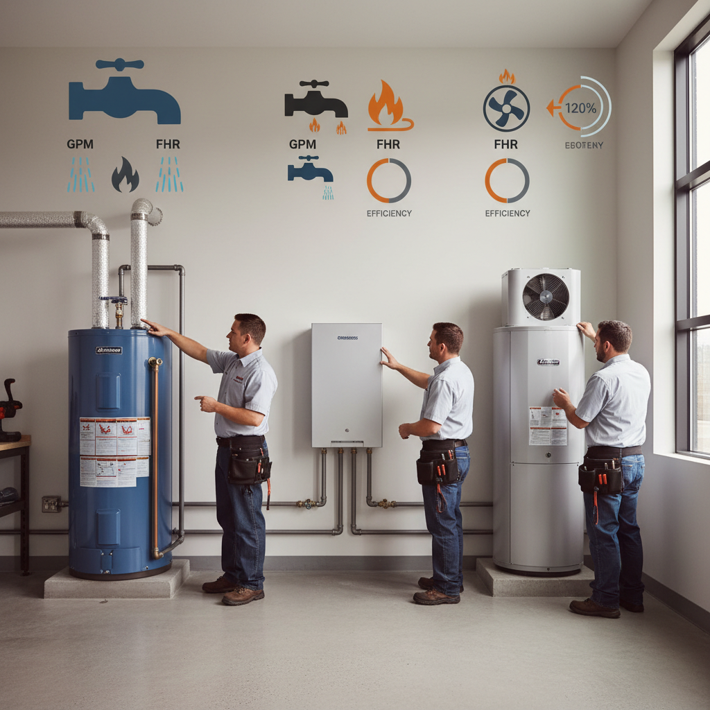 Comparison chart of water heater types for home expansion plumbing