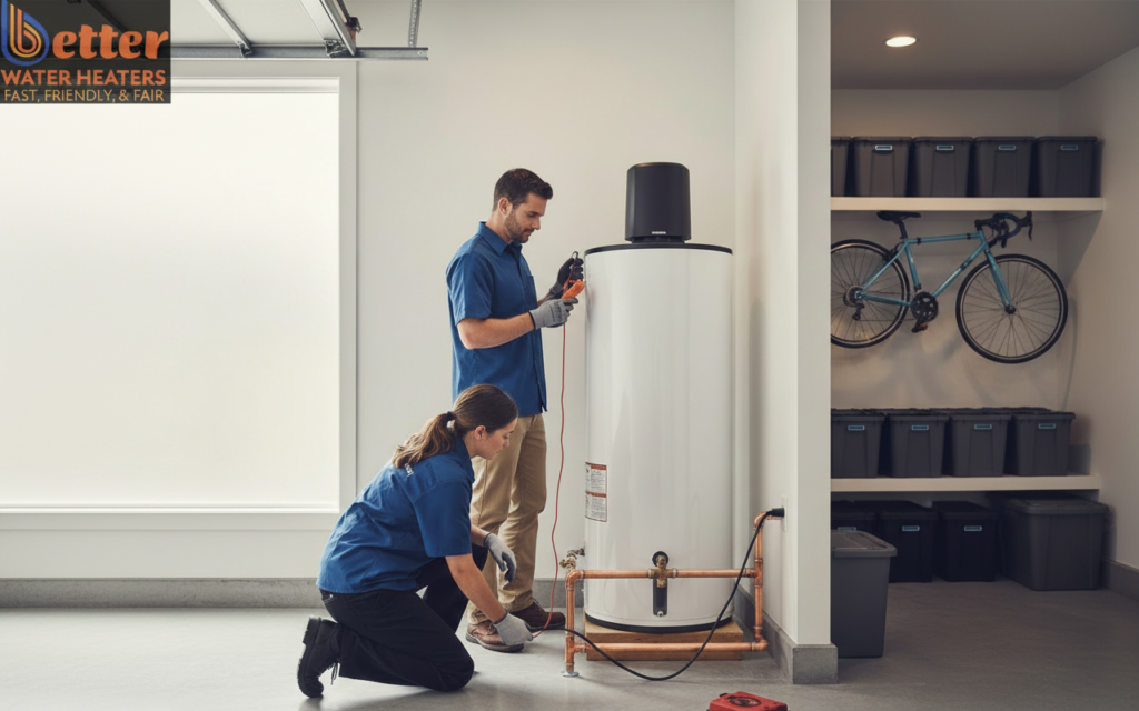 A professional 120-volt heat pump water heater installation as part of a home electrification roadmap