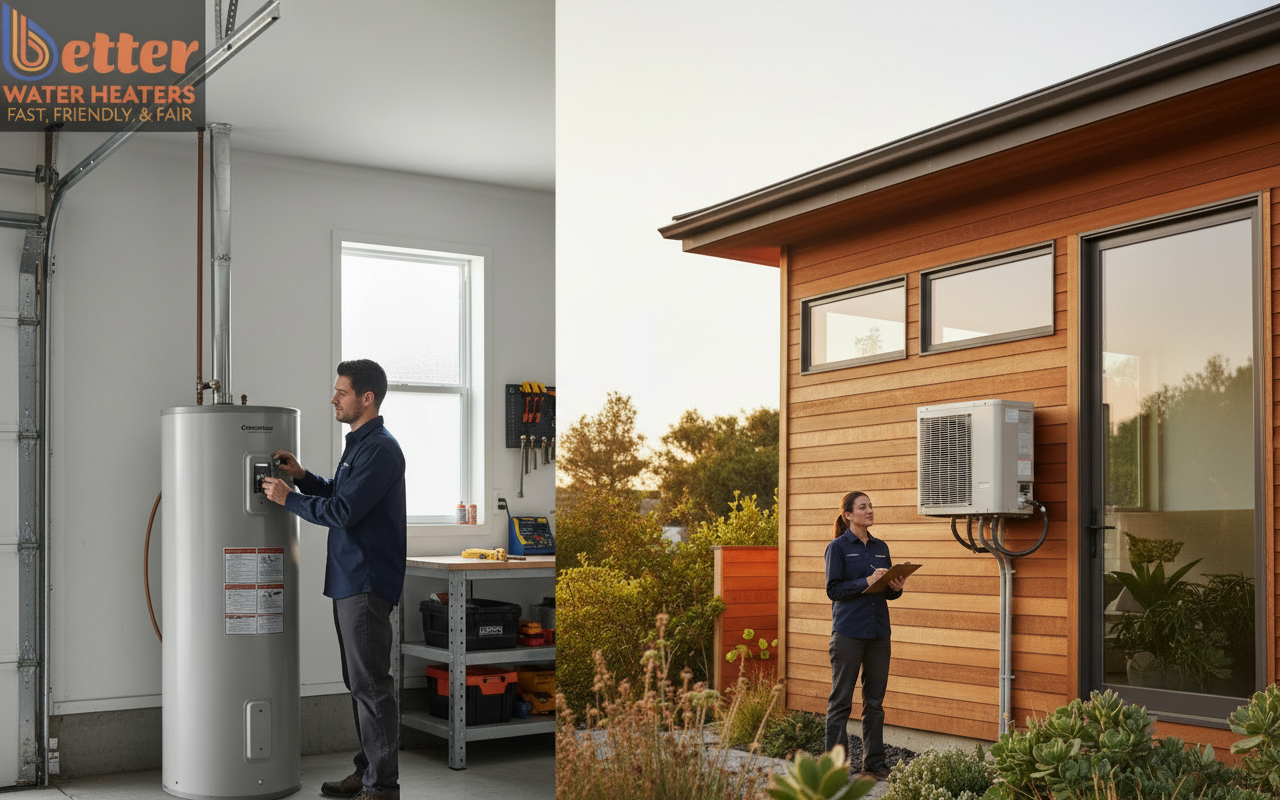 Comparison of integrated vs split-system heat pump water heater installation