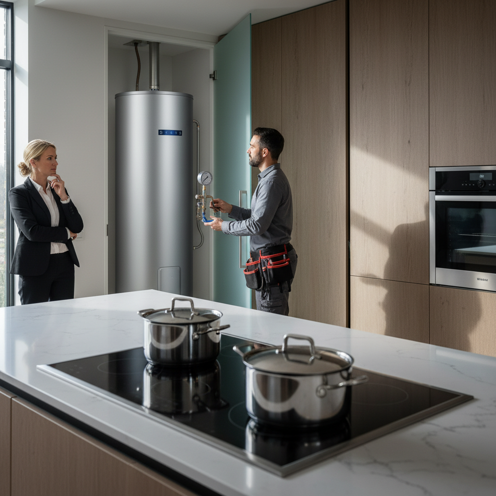 All-electric home conversion featuring an induction range and heat pump water heater