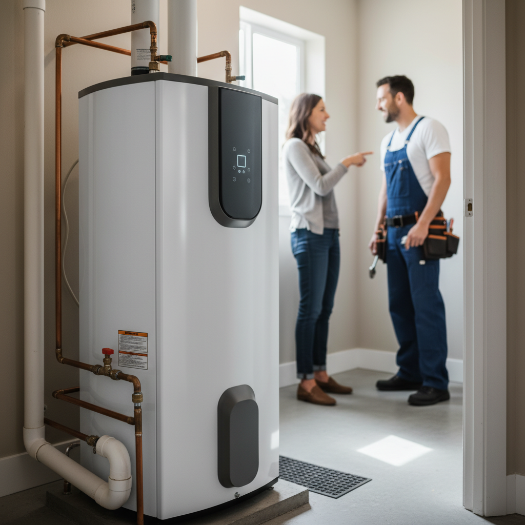 High-efficiency heat pump water heater after a successful water heater health audit