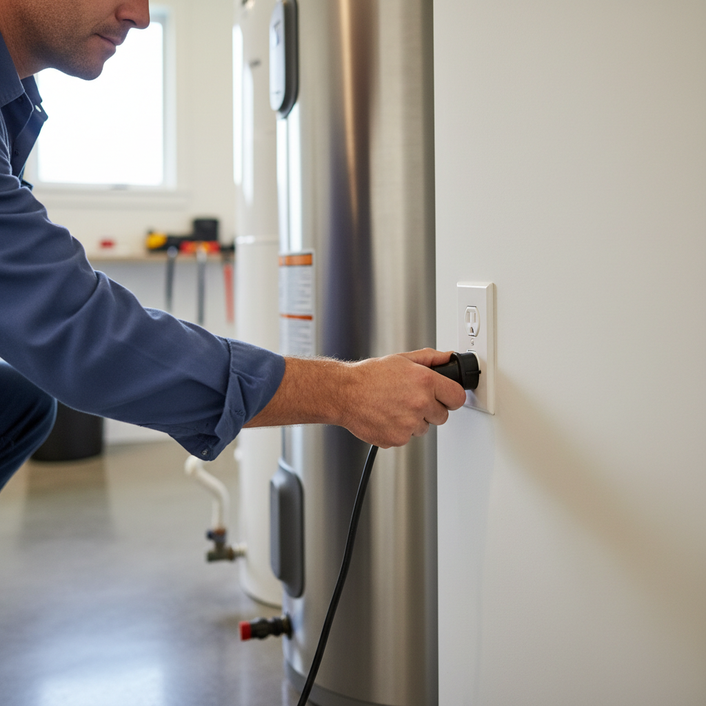 Plug-in heat pump water heater 120V electrical connection