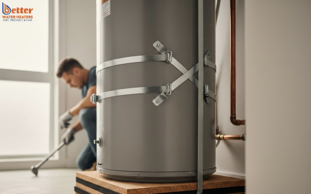 Vibration isolation mounts used in an acoustic dampening framework for a water heater
