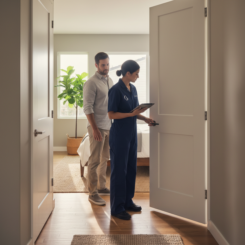 Quiet heat pump installation in a Bay Area home hallway