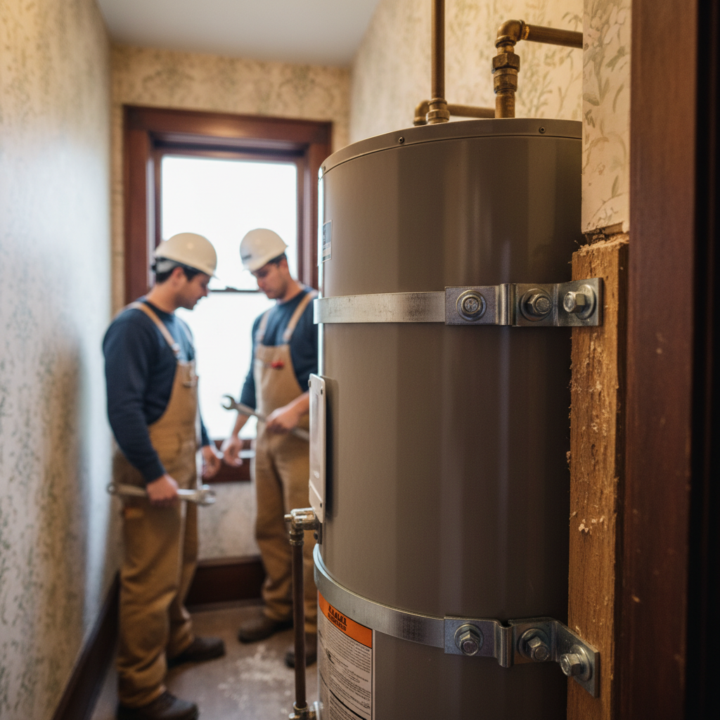Proper seismic strapping for water heaters in a San Francisco historic home